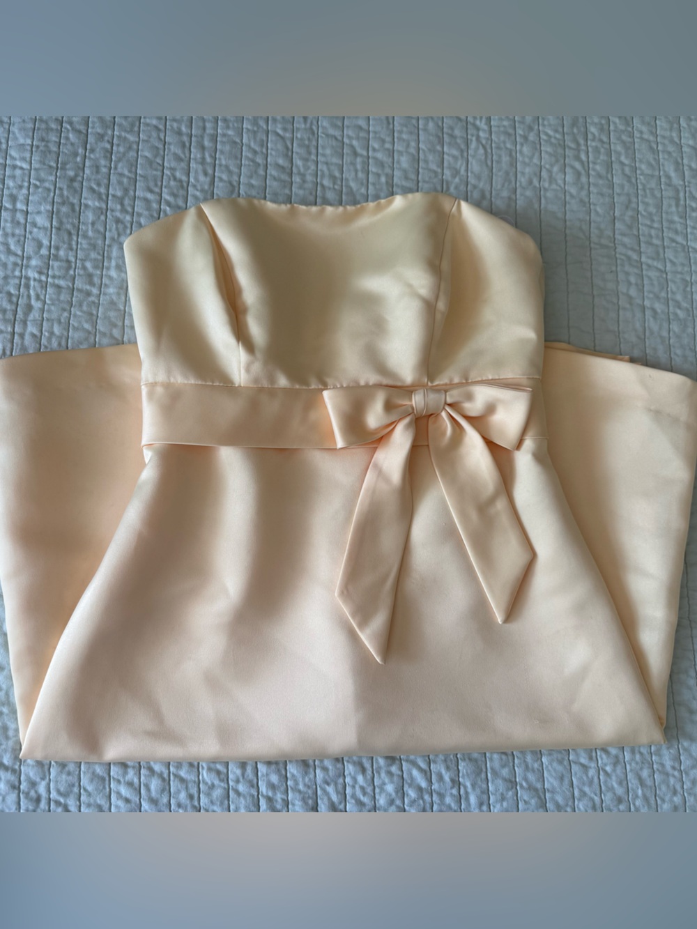 ALFRED SUNG Buttercup Satin A-Line Skirt with Waist Bow